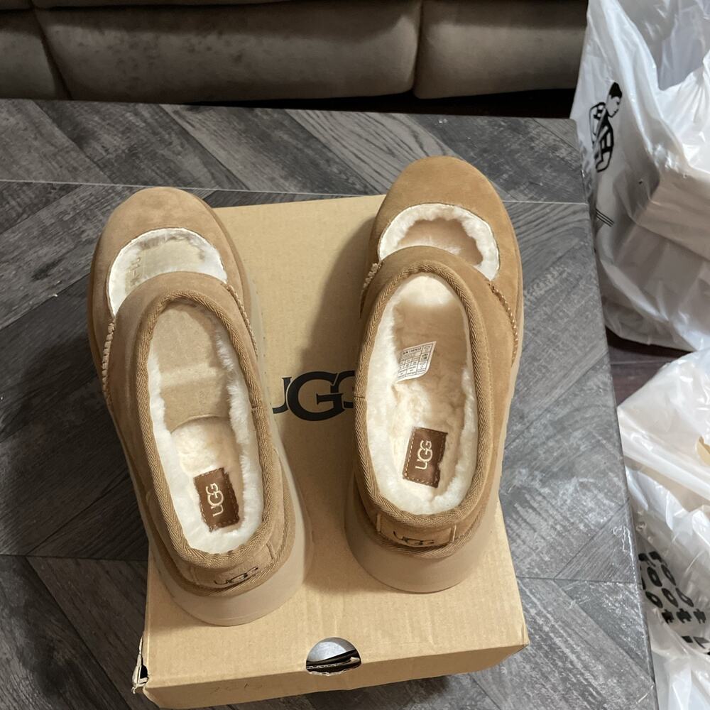UGG Bea Mary Jane Slippers Chestnut Suede Size 7 - Picture 4 of 4